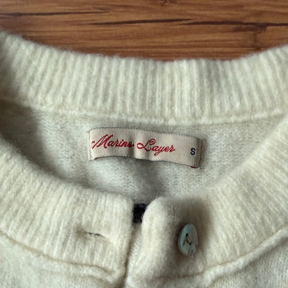 Marine Layer Sausalito Cardigan - Cream/Black - Picture 2 of 4